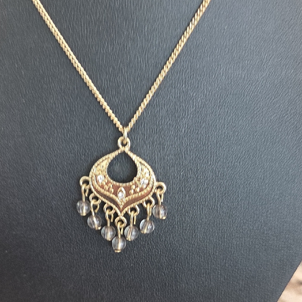 Source Unknown Gold Chandelier Necklace